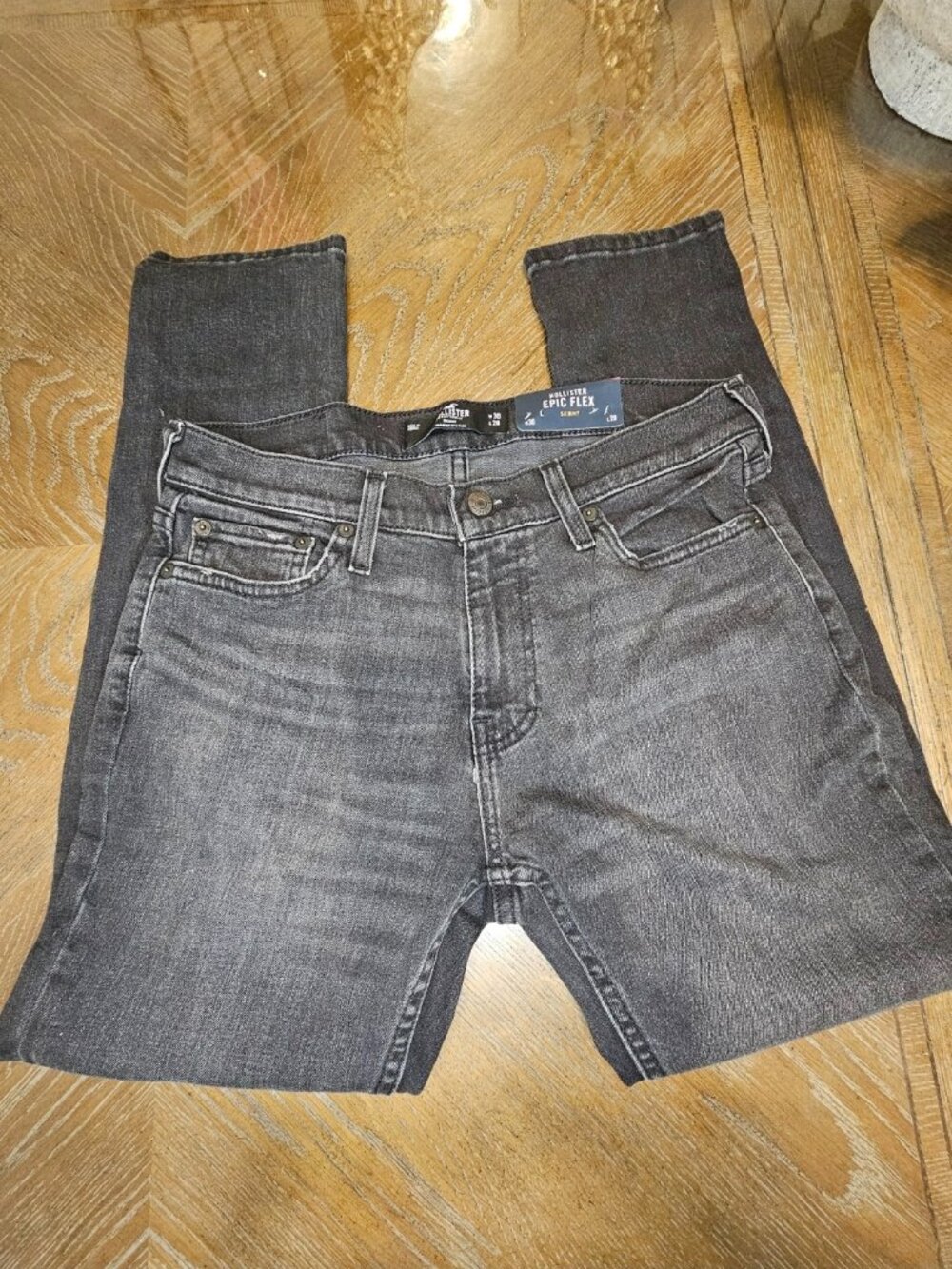 NWT Hollister Epic Flex Skinny Jeans - Black / Washed Grey W30 L28